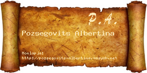 Pozsegovits Albertina névjegykártya
